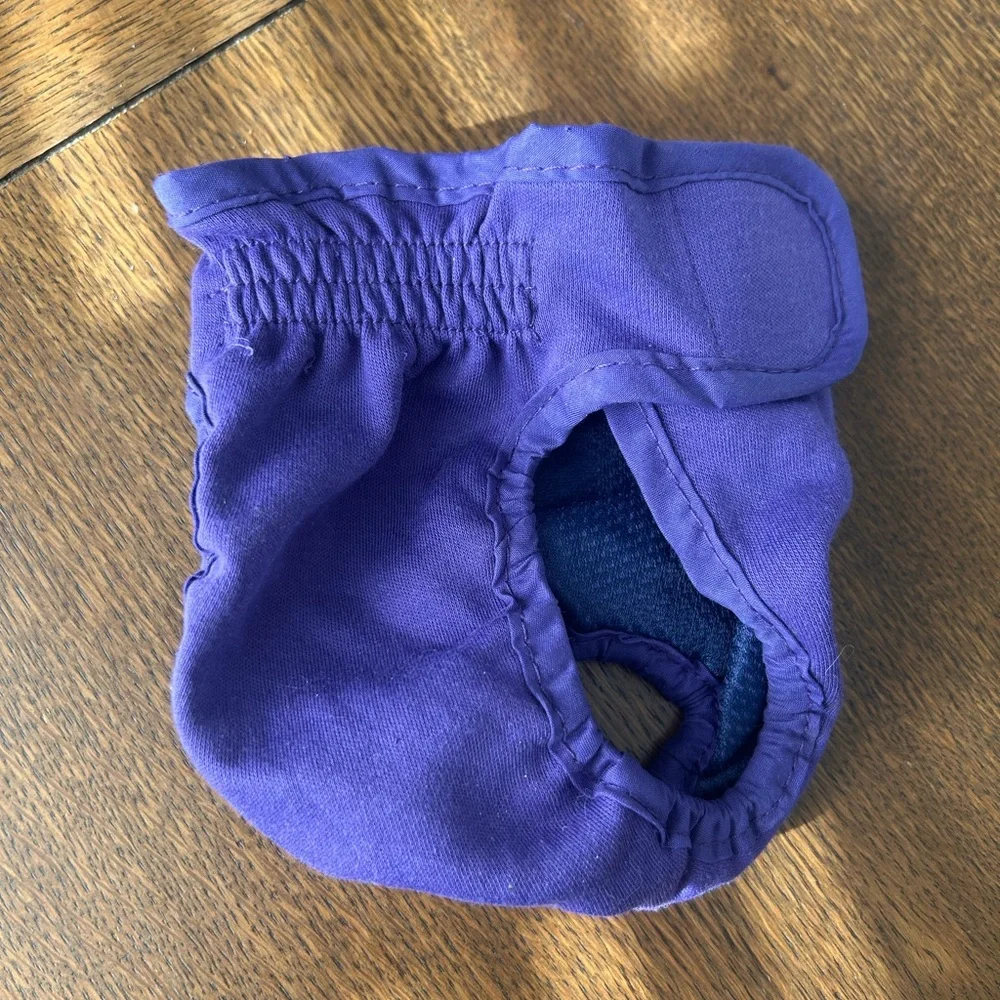 Purple Reusable Dog Diaper | Size Small | Female | Cloth | Tail Hole